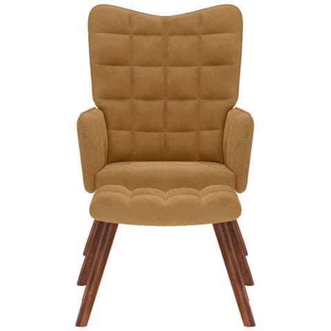 Poltrona Relax con Poggiapiedi Marrone in Velluto - Foto 10