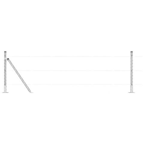 Pali per recinzione con basi 13 pcs Ø32mm 50cm Acciaio zincato - Foto 1