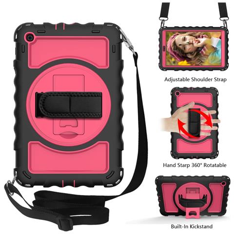 Custodia Per Ipad 6/5 9.7” Con Supporto E Tracolla Rosa - Foto 2