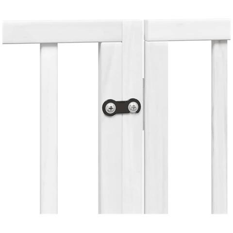 Cancello Cani Porta Pieghevole Bianco 4 Pannelli 320 cm Pioppo - Foto 9