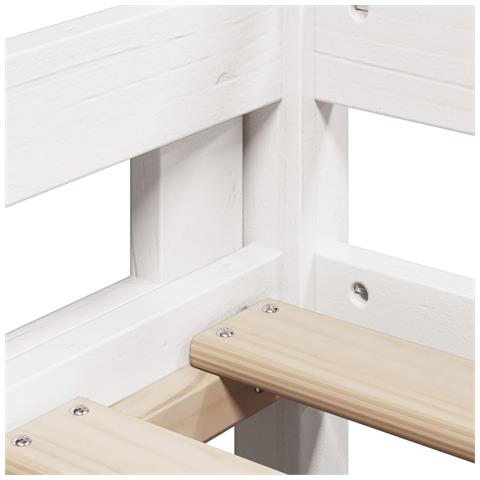 Letto a Soppalco con Tetto Bianco 80x200 cm in Legno di Pino - Foto 9