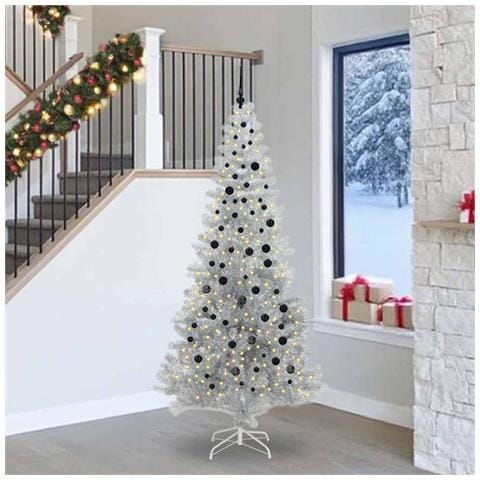 Albero di Natale con 300 LED con supporto Argento 240 cm PET - Foto 2