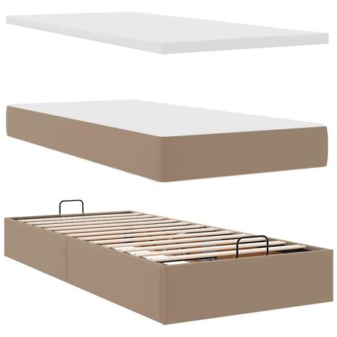 Pouf Letto con Materassi e LED Cappuccino 180x200cm Similpelle - Foto 9