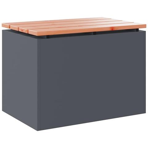 Panchina da giardino Antracite 60 x 40 x 43 cm Acciaio - Foto 1