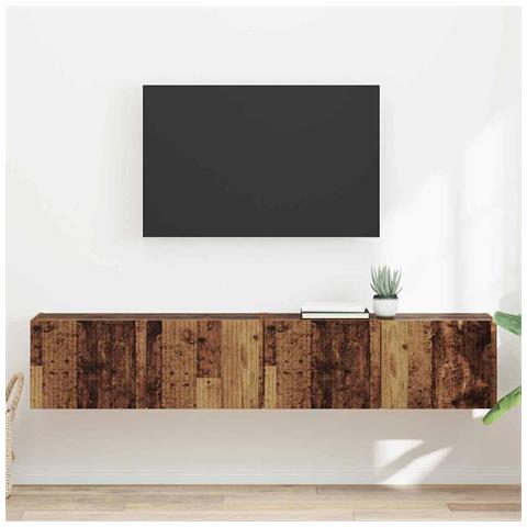Mobile TV da parete 2 pcs Legno vecchio 60 x 31 x 29.5 cm - Foto 2