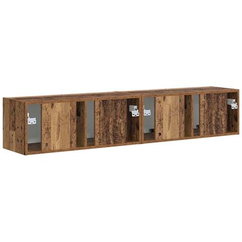 Mobile TV da parete 2 pcs Legno vecchio 60 x 31 x 29.5 cm - Foto 9
