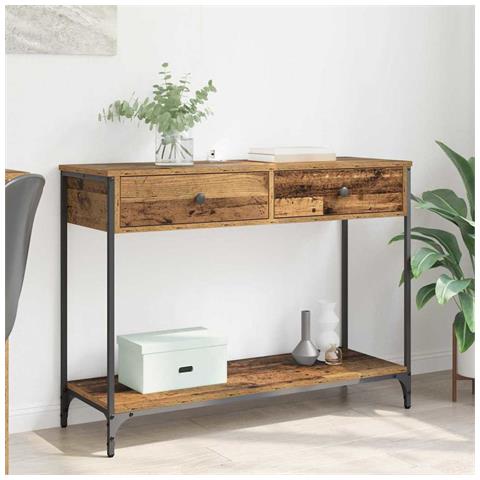 Tavolo consolle con cassetto Legno vecchio 100 x 34,5 x 75 cm - Foto 2