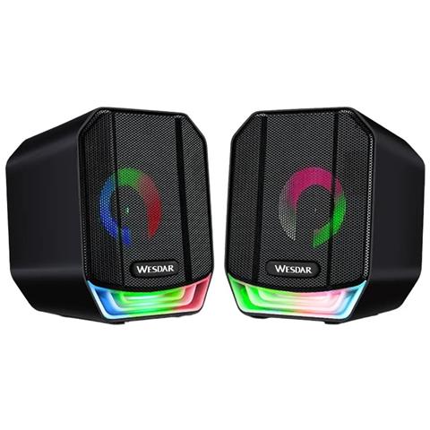 Casse Pc Stereo Rgb Usb Altoparlanti 66mm Audio Potente Per Computer E Laptop - Foto 1