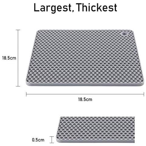 Set Di 4 Sottopentola In Silicone - 18 Cm Quadrati Resistenti Al Calore Gray - Foto 2