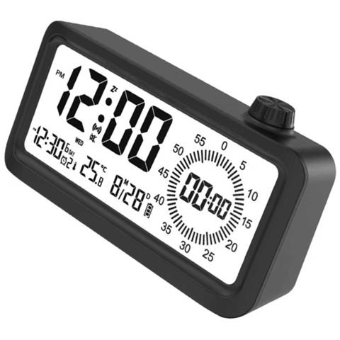 Sveglia Smart Ricaricabile Con Lcd, Luce Notturna E Timer Countdown Black - Foto 2