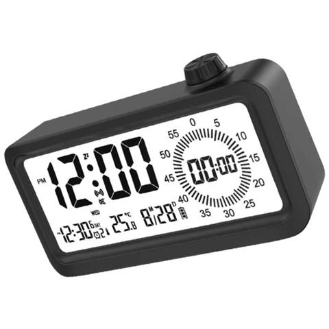Sveglia Smart Ricaricabile Con Lcd, Luce Notturna E Timer Countdown Black - Foto 3