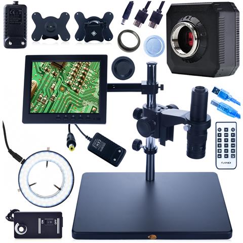 Mikroscopio Digitale Earth Pro Mcep-0.5x - Zoom 7x-45x, Display 8"" | Oculare 360°, Illuminatore 56 Led | Uso Professionale - Foto 1