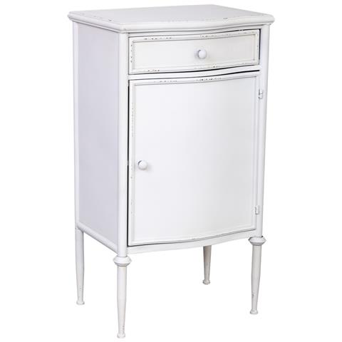 Tavolo In Metallo Con 1 Cassetto E 1 Porta Bianco 46,5x36,5x86h Cm - Foto 1