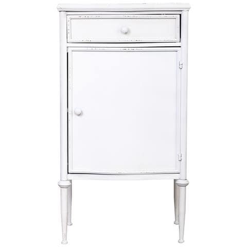 Tavolo In Metallo Con 1 Cassetto E 1 Porta Bianco 46,5x36,5x86h Cm - Foto 2