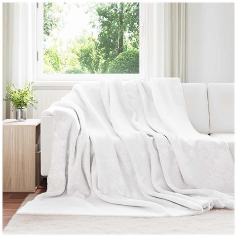 Coperta Bianco 220 x 240 cm Panno - Foto 2