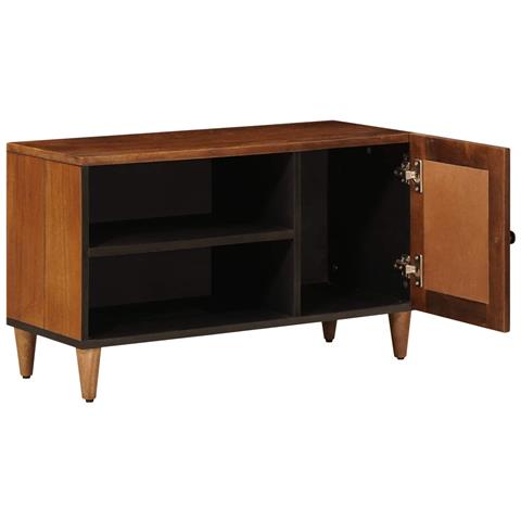 Mobile TV Noce 80 x 33 x 46 cm Legno di mango massello - Foto 2