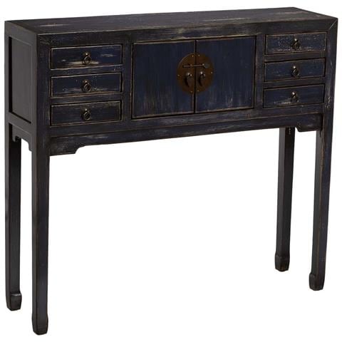 Mobile Da Ingresso In Legno Nero Invecchiato 100x26x87h Cm - Foto 1