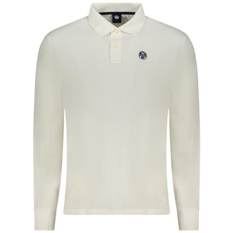 POLO BIANCO DA UOMO A MANICHE LUNGHE - Colore: Bianco, Taglia: L - Foto 1