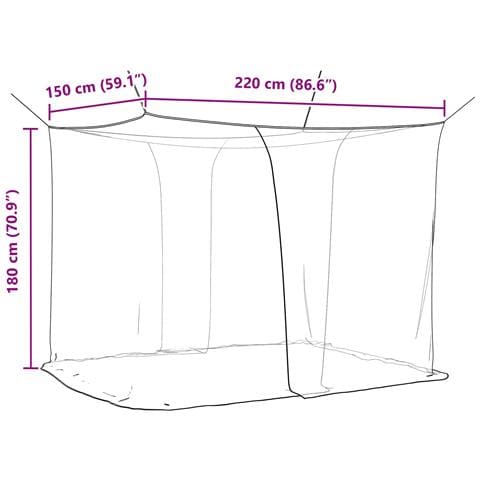 Zanzariera per letto 156 maglia 3 pcs Nero Poliestere - Foto 8