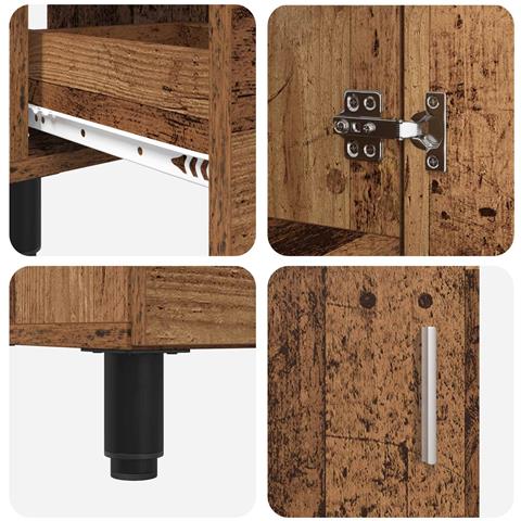 Mobiletto da bagno Legno antico 60 x 35 x 60 cm - Foto 9