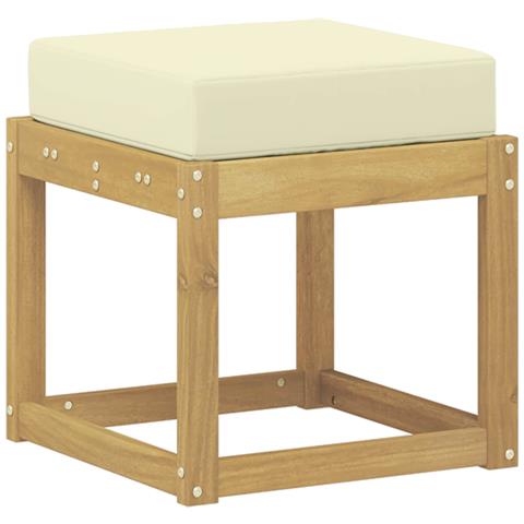 Panca da esterno con cuscino Bianco 43 x 43 x 45 cm - Foto 1