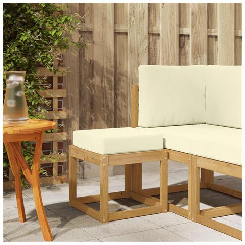 Panca da esterno con cuscino Bianco 43 x 43 x 45 cm - Foto 2
