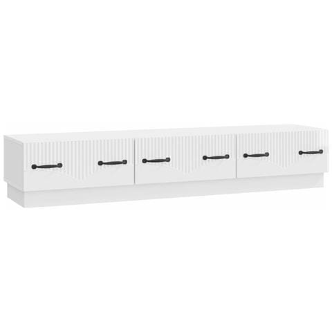Mobile TV Bianco Lucido 147 x 34,5 x 27 cm Legno ingegnerizzato - Foto 1