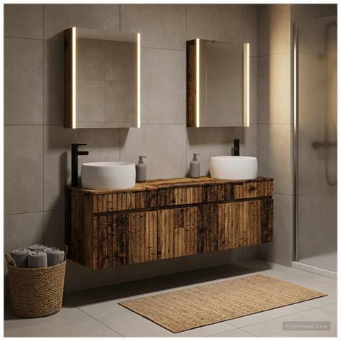 Set di Armadi da Bagno 5 pcs Legno antico 53 x 15,5 x 70 cm - Foto 2