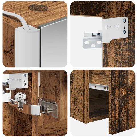 Set di Armadi da Bagno 5 pcs Legno antico 53 x 15,5 x 70 cm - Foto 9
