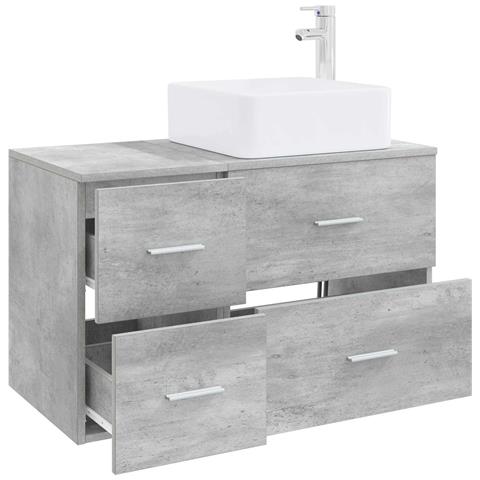 Set di mobili per il bagno 2 pz Grigio Cemento - Foto 9