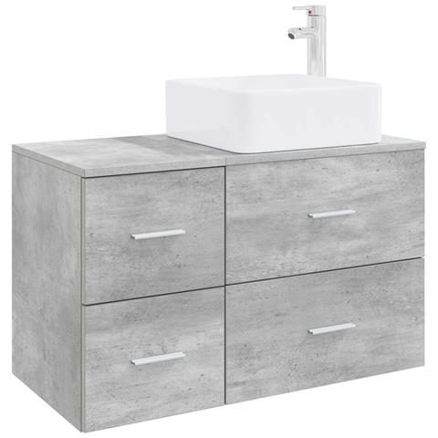 Set di mobili per il bagno 2 pz Grigio Cemento - Foto 1