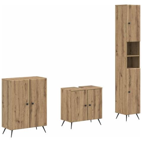 Set di armadietti da bagno in 3 pezzi BREDA Rovere Artigianale - Foto 1