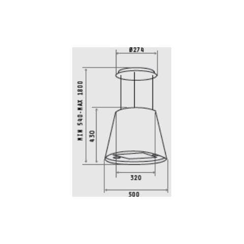 Cappa a Parete JUNO WH / F 51 Aspirante 50 cm Colore Bianco - Foto 3