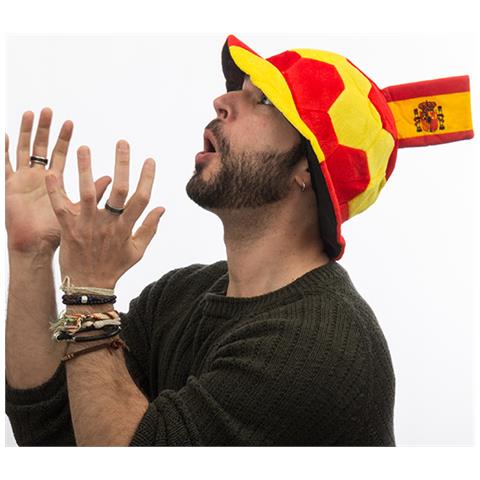 Cappello Pallone Da Calcio Con Bandiera Della Spagna In Rilievo - Foto 1