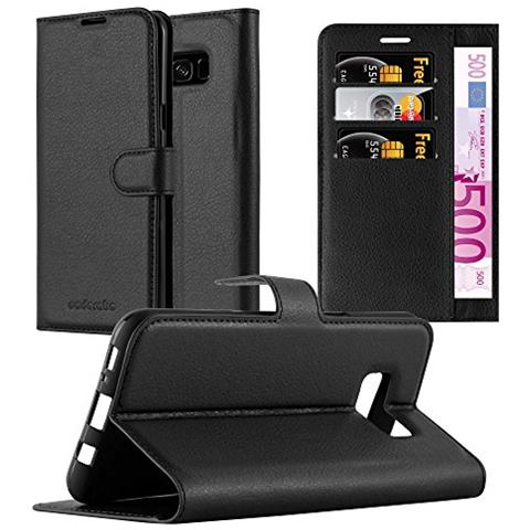 Custodia Compatibile Con Samsung Galaxy S8 In Nero Carbone - Coperchio Protettiva Con Chiusura Magnetica, Funzione Stand E Tasca Per Le Carte - Foto 8