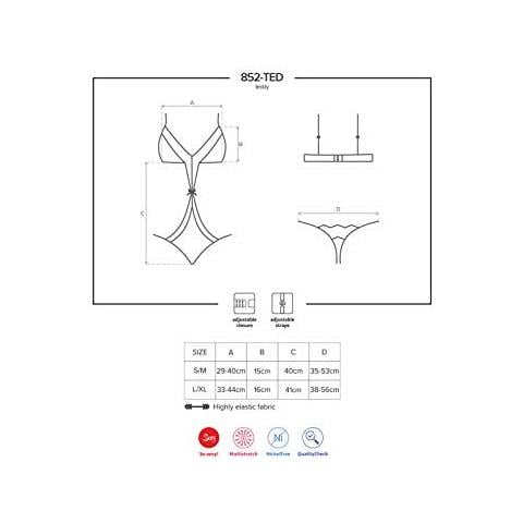 Pelle Orsacchiotti Donna Biancheria Erotica E Lattice Per Le Donne Unisex Adulto Del Sesso E Della Sensualità Modellante Non Applicabile Corpo, Multicolore, S / M - Foto 5
