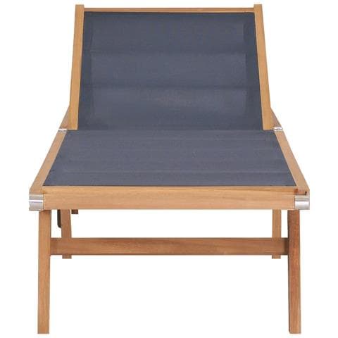 Lettini Pieghevoli con Ruote 2 pz in Massello di Teak Textilene - Foto 2