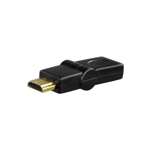Compact Adapter HDMI Plug - HDMI Socket, swivelling, black HDMI HDMI Nero cavo di interfaccia e adattatore - Foto 2