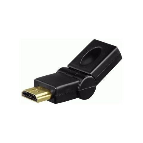 Compact Adapter HDMI Plug - HDMI Socket, swivelling, black HDMI HDMI Nero cavo di interfaccia e adattatore - Foto 1