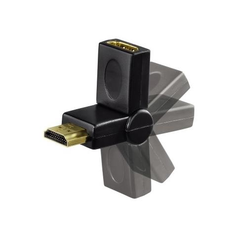 Compact Adapter HDMI Plug - HDMI Socket, swivelling, black HDMI HDMI Nero cavo di interfaccia e adattatore - Foto 4