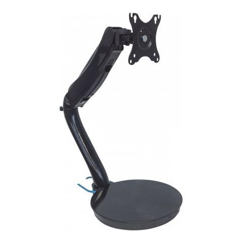 Standfuß mit flexiblem Monitorarm (für einen Monitor - Freistehende Tischhalterung - per Gasdruckfeder verstellbar - 13" bis 27" - enthält zwei USB 3.0-Ports) 461429 schwarz - Foto 2