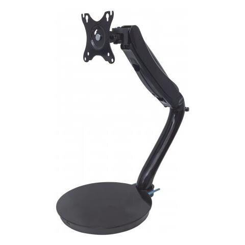 Standfuß mit flexiblem Monitorarm (für einen Monitor - Freistehende Tischhalterung - per Gasdruckfeder verstellbar - 13" bis 27" - enthält zwei USB 3.0-Ports) 461429 schwarz - Foto 1