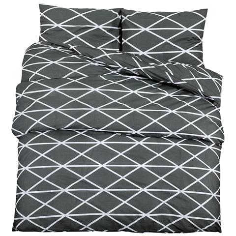 Set Copripiumino Grigio 140x200 Cm In Cotone - Foto 1