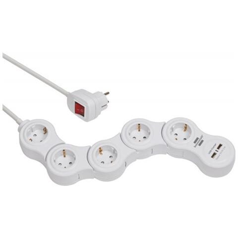 Vario Prolunghe E Multiple 1,4 M 5 Presa (e) Ac Interno Bianco - Foto 1