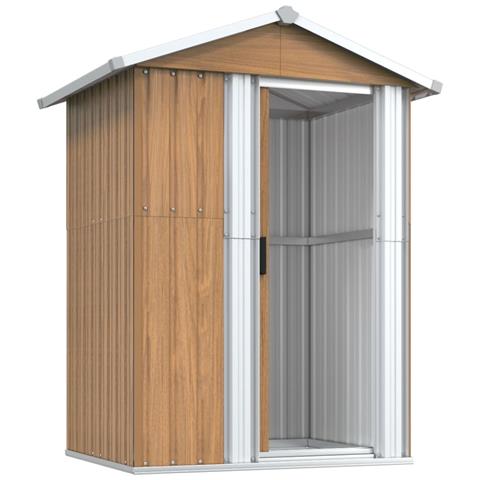 Capanno da Giardino Marrone 126x97,5x177 cm Acciaio Zincato - Foto 2