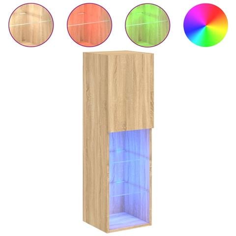 Mobile Tv Con Luci Led Rovere Sonoma 30,5x30x102 Cm - Foto 2