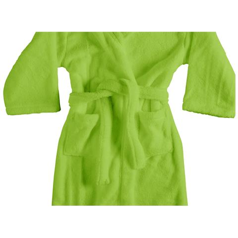 Accappatoio Con Cappuccio In Morbida Spugna Mod. Sophie Tinta Unita Vari Colori M Verde Acido - Foto 2