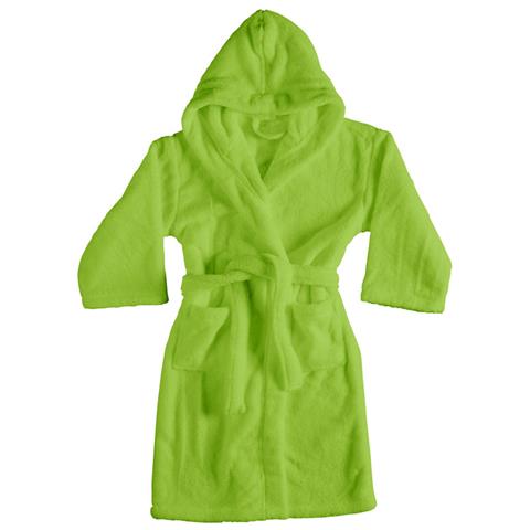 Accappatoio Con Cappuccio In Morbida Spugna Mod. Sophie Tinta Unita Vari Colori M Verde Acido - Foto 1