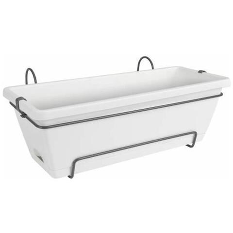 Vaso Bianco 80 Cm Polipropilene Plastica Rettangolare - Foto 1