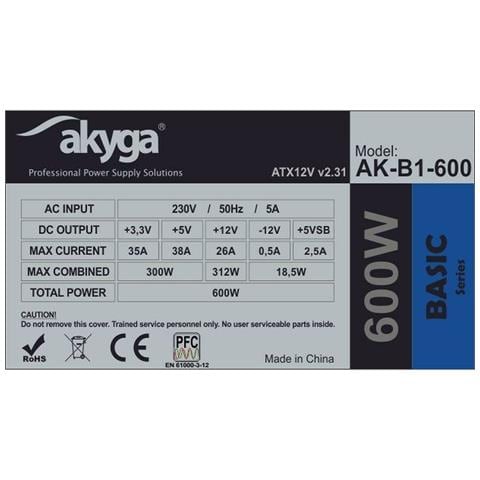 Fonte Di Alimentazione Akyga Ak-b1-600 Atx 600 W Rohs - Foto 2